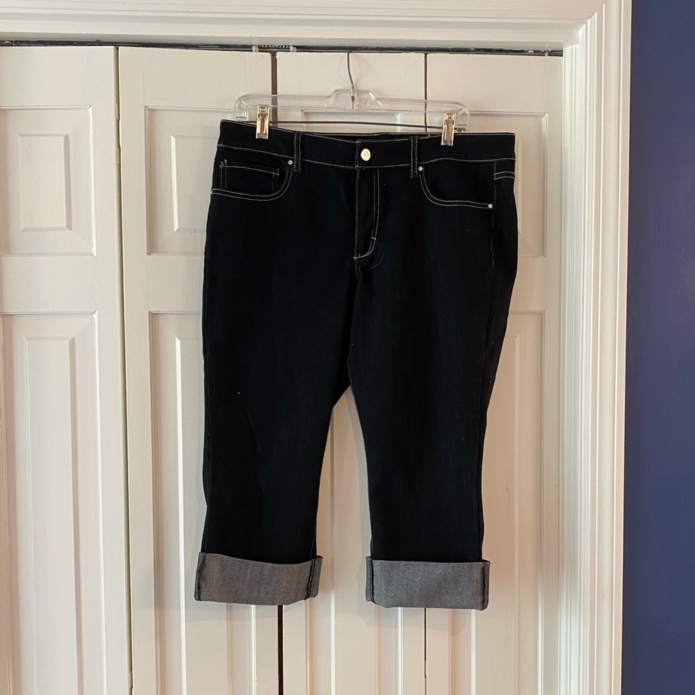 WHBM Crop black jeans